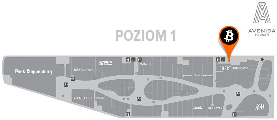 Mapa galerii Avenida w Poznaniu